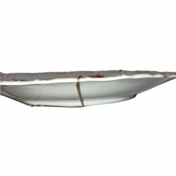 BAVARIA Schumann Floral Round Dinner Plate with Plate Hanger GERMANY US ZONE 10" - Picture 7 of 12